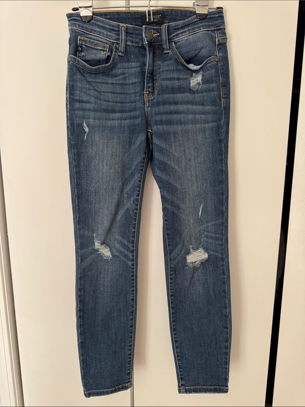 Judy Blue Medium Blue Distressed Skinny Jeans